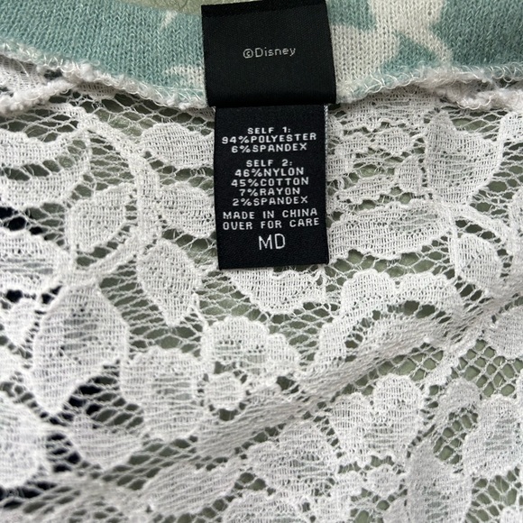 Disney Little Mermaid Sweater Cardigan Ariel Medium Hot Topic with Lace Accents - Picture 7 of 8